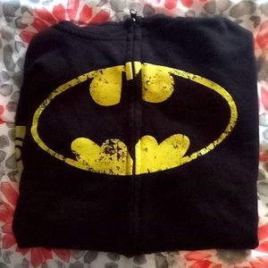 Vintage Y2K Batman Zip Up Hoodie w/ Bat Ears & Utility Belt Mens L